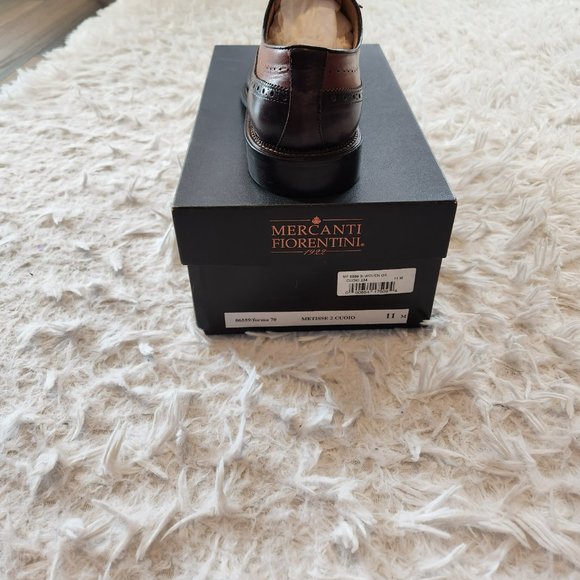 Brown 11.5 M, made in Italy genuine leather Mercanti fiorentini Wing Bal shoes. main image 5